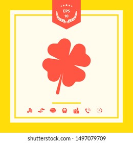 Clover with four leaves. Graphic elements for your design