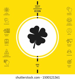 Clover with four leaves. Graphic elements for your design