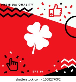 Clover with four leaves. Graphic elements for your design