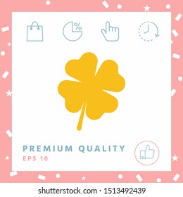 Clover with four leaves. Graphic elements for your design