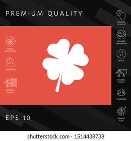 Clover with four leaves. Graphic elements for your design