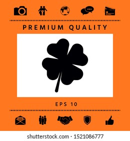 Clover with four leaves. Graphic elements for your design