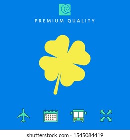 Clover with four leaves. Graphic elements for your design