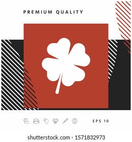 Clover with four leaves. Graphic elements for your design