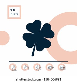 Clover with four leaves. Graphic elements for your design