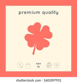 Clover with four leaves. Graphic elements for your design
