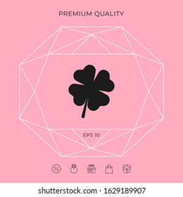 Clover with four leaves. Graphic elements for your design