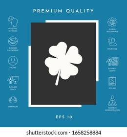 Clover with four leaves. Graphic elements for your design