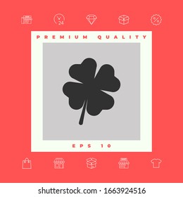 Clover with four leaves. Graphic elements for your design