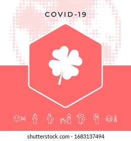 Clover with four leaves. Graphic elements for your design