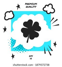 Clover with four leaves. Graphic elements for your design