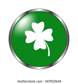 Clover with four leaves - green vector icon