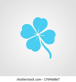 Clover with four leaves Icon Isolated on White Background