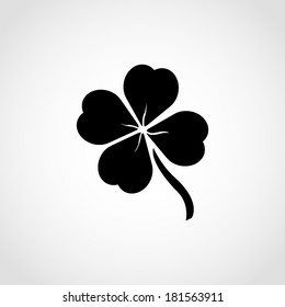 Clover with four leaves Icon Isolated on White Background