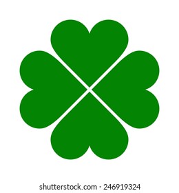 Clover with four leaves icon. Saint Patrick symbol isolated on white background
