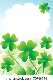 Clover with four leaves on a summer day
