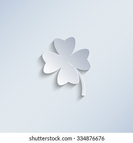 Clover with four leaves - paper vector icon