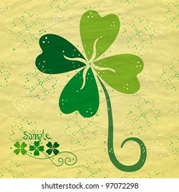 Clover with four leaves, vector