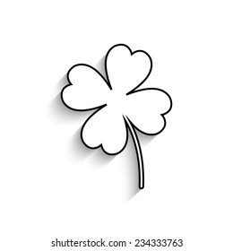 Clover with four leaves - vector icon with shadow
