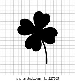 Clover with four leaves - vector icon