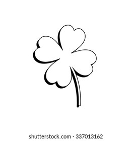 Clover with four leaves - vector icon