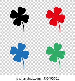 Clover with four leaves  - vector icon