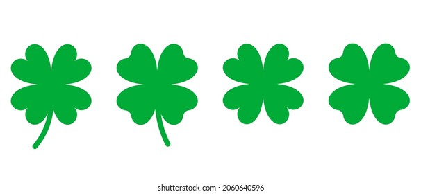 Clover four leaves vector icons set