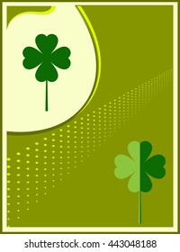 Clover with Four and Three Leaves Vector Illustration