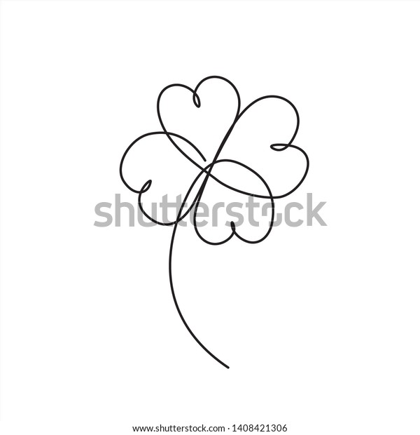 Clover Fourleaf Line Art St Patrick Stock Vector Royalty Free