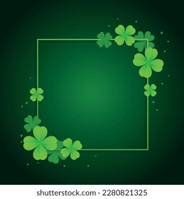 Clover frame. Green frame. Green leaves of clover. Saint Patrick's day. Vector stock