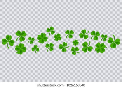 Clover frame template isolated in transparent background. Saint patrick's day background template.