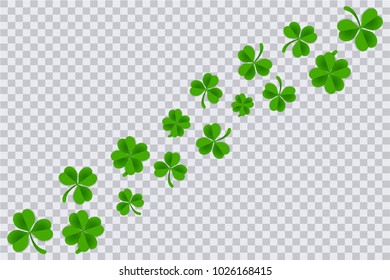 Clover frame template isolated in transparent background. Saint patrick's day background template.