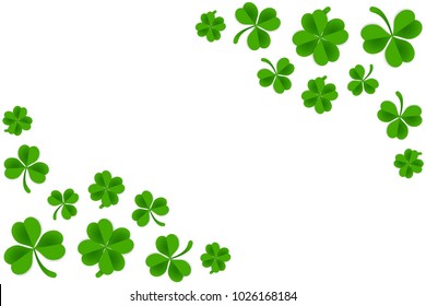 Clover frame template isolated in white background. Saint patrick's day background template.