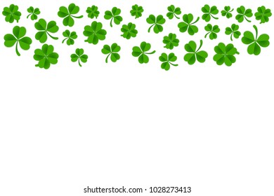 Clover frame template isolated in white background. Saint patrick's day background template.