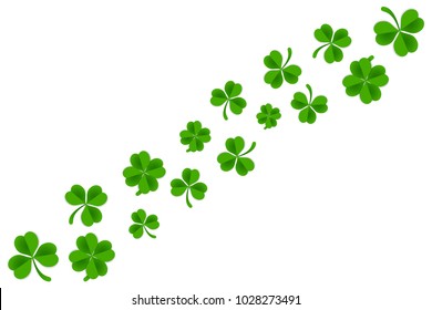 Clover frame template isolated in white background. Saint patrick's day background template.