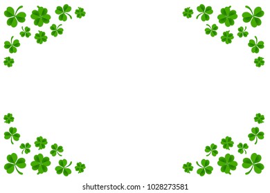 Clover frame template isolated in white background. Saint patrick's day background template.