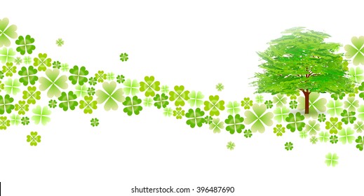 Clover fresh green landscape background
