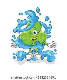 the clover fresh with water mascot. cartoon vector