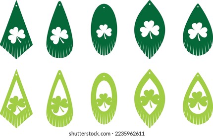 Clover Fringe Earrings, Shamrock Earrings, Green Clover, So Lucky, Shamrock, Lucky Clover Vector Illustration Files