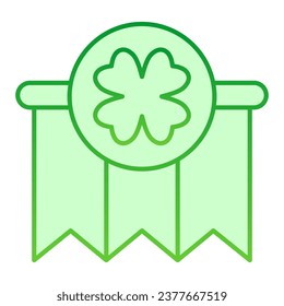 Clover garland gradient line icon. Patrick day with hanging garlands and shamrock outline style pictogram on white background. Saint Patricks party for mobile concept and web design. Vector graphics