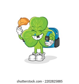 the clover goes to school vector. cartoon character