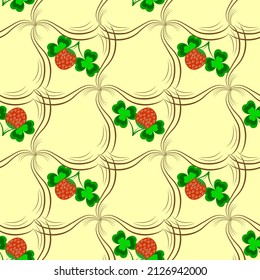 Clover, gold, horseshoe and mug for green beer. Symbol fortune, success, traditional ireland festival, holiday St. Patrick. Fashion modern design. Color template for prints, card. Vector illustration