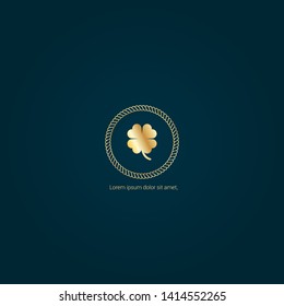Clover gold logo. Logo Template Design.luxury design