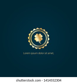 Clover gold logo. Logo Template Design.luxury design