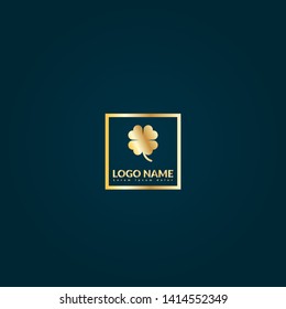 Clover gold logo. Logo Template Design.luxury design