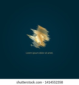 Clover gold logo. Logo Template Design.luxury design