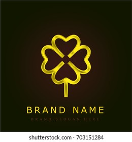 Clover golden metallic logo