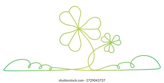 clover gradient line vector design for saint patrick's day