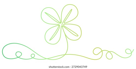 clover gradient line vector design for saint patrick's day