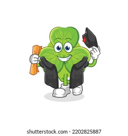 the clover graduation vector. cartoon character